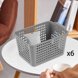 Maxbell 6Pcs Storage Baskets Vanity Organizer Trays for Dorm Document Organizer File Gray