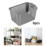 Maxbell 6Pcs Storage Baskets Vanity Organizer Trays for Dorm Document Organizer File Gray