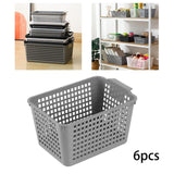 Maxbell 6Pcs Storage Baskets Vanity Organizer Trays for Dorm Document Organizer File Gray