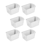 Maxbell 6Pcs Storage Baskets Vanity Organizer Trays for Dorm Document Organizer File White