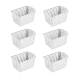 Maxbell 6Pcs Storage Baskets Vanity Organizer Trays for Dorm Document Organizer File White