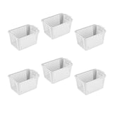 Maxbell 6Pcs Storage Baskets Vanity Organizer Trays for Dorm Document Organizer File White