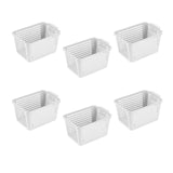 Maxbell 6Pcs Storage Baskets Vanity Organizer Trays for Dorm Document Organizer File White