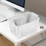 Maxbell 6Pcs Storage Baskets Vanity Organizer Trays for Dorm Document Organizer File White