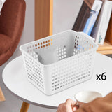 Maxbell 6Pcs Storage Baskets Vanity Organizer Trays for Dorm Document Organizer File White