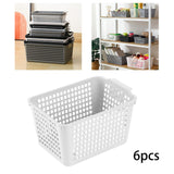 Maxbell 6Pcs Storage Baskets Vanity Organizer Trays for Dorm Document Organizer File White