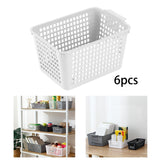 Maxbell 6Pcs Storage Baskets Vanity Organizer Trays for Dorm Document Organizer File White