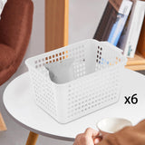 Maxbell 6Pcs Storage Baskets Vanity Organizer Trays for Dorm Document Organizer File Clear