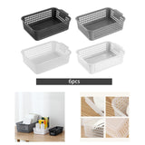 Maxbell 6x Storage Basket Bins Modern Vanity Trays for Living Room Washroom Bathroom Black