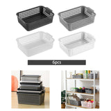 Maxbell 6x Storage Basket Bins Modern Vanity Trays for Living Room Washroom Bathroom Black