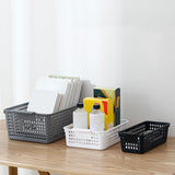 Maxbell 6x Storage Basket Bins Modern Vanity Trays for Living Room Washroom Bathroom Black