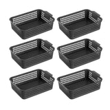 Maxbell 6x Storage Basket Bins Modern Vanity Trays for Living Room Washroom Bathroom Black