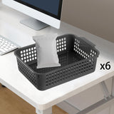 Maxbell 6x Storage Basket Bins Modern Vanity Trays for Living Room Washroom Bathroom Black