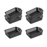 Maxbell 6x Storage Basket Bins Modern Vanity Trays for Living Room Washroom Bathroom Black