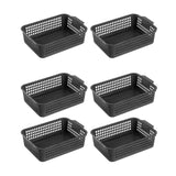 Maxbell 6x Storage Basket Bins Modern Vanity Trays for Living Room Washroom Bathroom Black