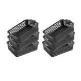 Maxbell 6x Storage Basket Bins Modern Vanity Trays for Living Room Washroom Bathroom Black