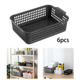 Maxbell 6x Storage Basket Bins Modern Vanity Trays for Living Room Washroom Bathroom Black