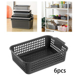 Maxbell 6x Storage Basket Bins Modern Vanity Trays for Living Room Washroom Bathroom Black