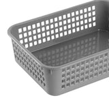 Maxbell 6x Storage Basket Bins Modern Vanity Trays for Living Room Washroom Bathroom Gray