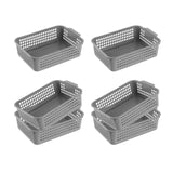 Maxbell 6x Storage Basket Bins Modern Vanity Trays for Living Room Washroom Bathroom Gray