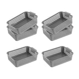 Maxbell 6x Storage Basket Bins Modern Vanity Trays for Living Room Washroom Bathroom Gray