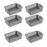 Maxbell 6x Storage Basket Bins Modern Vanity Trays for Living Room Washroom Bathroom Gray