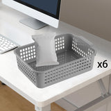 Maxbell 6x Storage Basket Bins Modern Vanity Trays for Living Room Washroom Bathroom Gray