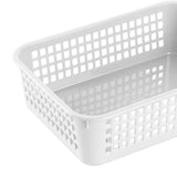 Maxbell 6x Storage Basket Bins Modern Vanity Trays for Living Room Washroom Bathroom White