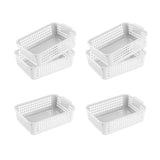 Maxbell 6x Storage Basket Bins Modern Vanity Trays for Living Room Washroom Bathroom White