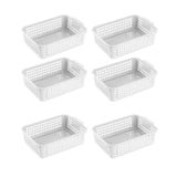 Maxbell 6x Storage Basket Bins Modern Vanity Trays for Living Room Washroom Bathroom White