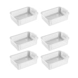 Maxbell 6x Storage Basket Bins Modern Vanity Trays for Living Room Washroom Bathroom White