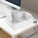 Maxbell 6x Storage Basket Bins Modern Vanity Trays for Living Room Washroom Bathroom White