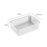 Maxbell 6x Storage Basket Bins Modern Vanity Trays for Living Room Washroom Bathroom White