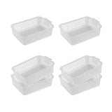 Maxbell 6x Storage Basket Bins Modern Vanity Trays for Living Room Washroom Bathroom Clear