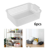 Maxbell 6x Storage Basket Bins Modern Vanity Trays for Living Room Washroom Bathroom Clear