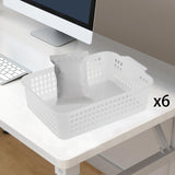 Maxbell 6x Storage Basket Bins Modern Vanity Trays for Living Room Washroom Bathroom Clear