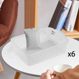 Maxbell 6x Storage Basket Bins Modern Vanity Trays for Living Room Washroom Bathroom Clear