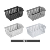 Maxbell 6 Pieces Desktop Storage Baskets Makeup Organizer Trays for Bedroom Washroom Black