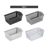 Maxbell 6 Pieces Desktop Storage Baskets Makeup Organizer Trays for Bedroom Washroom Black