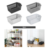 Maxbell 6 Pieces Desktop Storage Baskets Makeup Organizer Trays for Bedroom Washroom Black