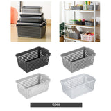 Maxbell 6 Pieces Desktop Storage Baskets Makeup Organizer Trays for Bedroom Washroom Black