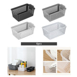 Maxbell 6 Pieces Desktop Storage Baskets Makeup Organizer Trays for Bedroom Washroom Black