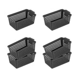 Maxbell 6 Pieces Desktop Storage Baskets Makeup Organizer Trays for Bedroom Washroom Black