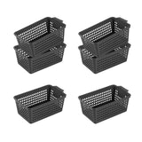 Maxbell 6 Pieces Desktop Storage Baskets Makeup Organizer Trays for Bedroom Washroom Black
