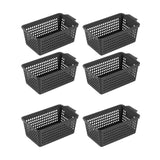 Maxbell 6 Pieces Desktop Storage Baskets Makeup Organizer Trays for Bedroom Washroom Black