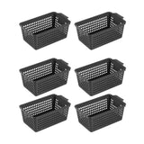 Maxbell 6 Pieces Desktop Storage Baskets Makeup Organizer Trays for Bedroom Washroom Black