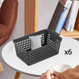 Maxbell 6 Pieces Desktop Storage Baskets Makeup Organizer Trays for Bedroom Washroom Black