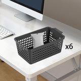 Maxbell 6 Pieces Desktop Storage Baskets Makeup Organizer Trays for Bedroom Washroom Black