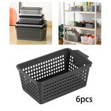 Maxbell 6 Pieces Desktop Storage Baskets Makeup Organizer Trays for Bedroom Washroom Black