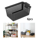Maxbell 6 Pieces Desktop Storage Baskets Makeup Organizer Trays for Bedroom Washroom Black